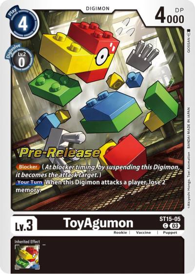 ToyAgumon ST15-05 C Starter Deck 15: Dragon of Courage Pre-Release Cards Digimon card