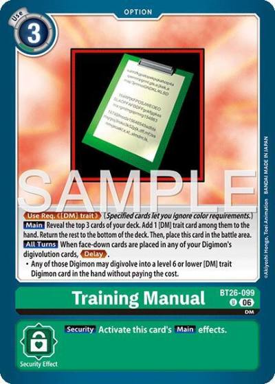 Training Manual BT26-099 U Timeless Bonds Digimon card