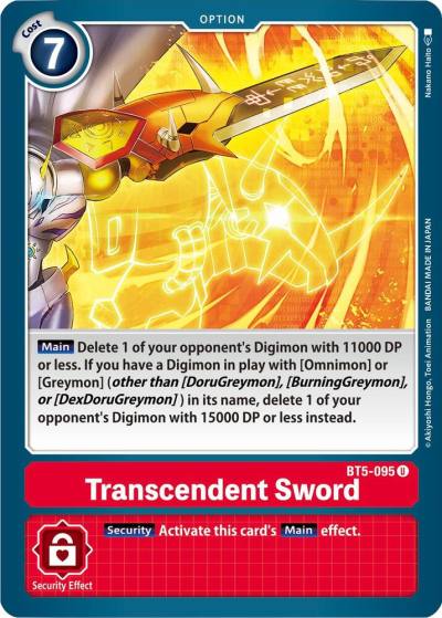 Transcendent Sword BT5-095 U Battle of Omni Digimon card
