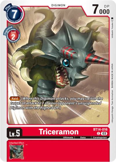 Triceramon BT14-016 C Blast Ace Digimon card