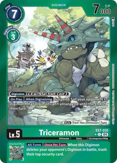 Triceramon Foil EX7-035 C Digimon LIBERATOR Digimon card