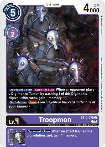 Troopmon BT10-076 C Xros Encounter Digimon card