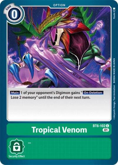 Tropical Venom BT6-102 C Double Diamond Digimon card
