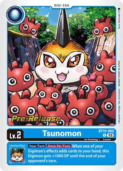 Tsunomon BT15-002 U Exceed Apocalypse Pre-Release Cards Digimon card