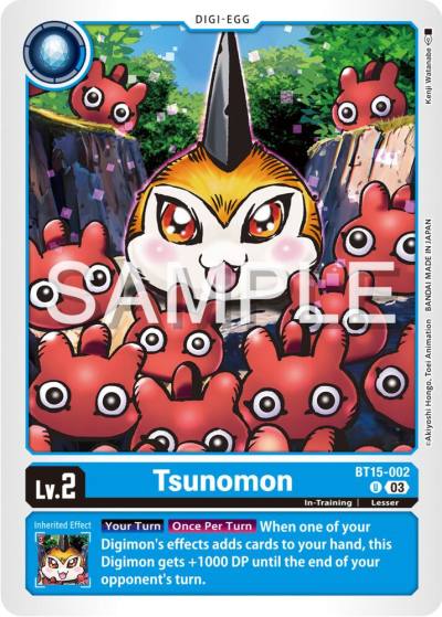 Tsunomon BT15-002 U Exceed Apocalypse Digimon card