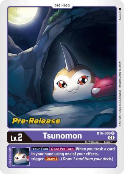 Tsunomon BT6-006 U Double Diamond Pre-Release Cards Digimon card