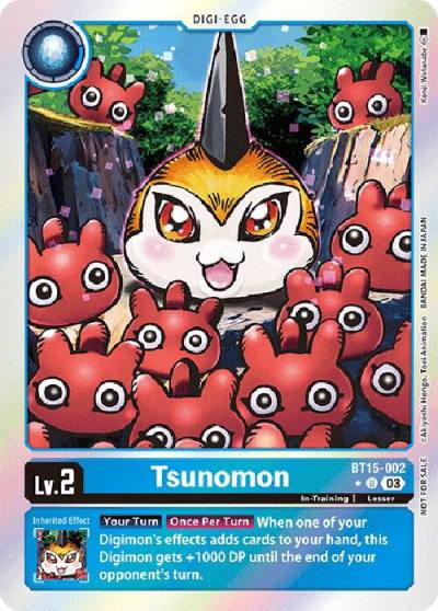 Tsunomon Exceed Apocalypse Box Promotion Pack BT15-002 U Exceed Apocalypse Digimon card