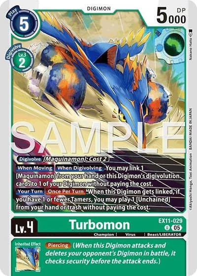 Turbomon EX11-029 U Dawn of Liberator Digimon card