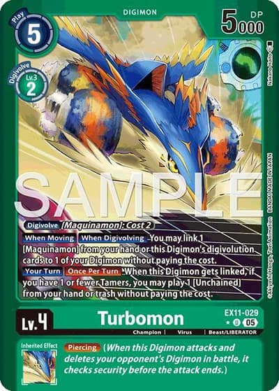 Turbomon (Limited Foil) EX11-029 U Dawn of Liberator Digimon card