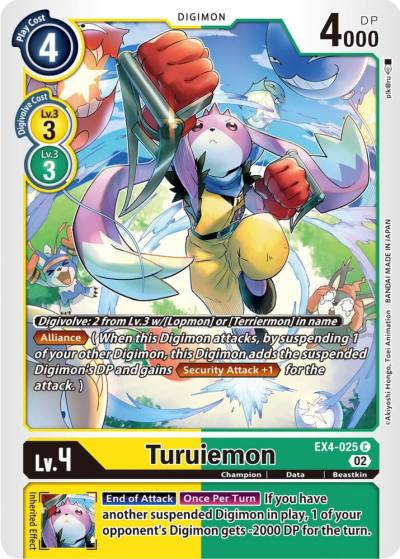 Turuiemon EX4-025 C Alternative Being Booster Digimon card