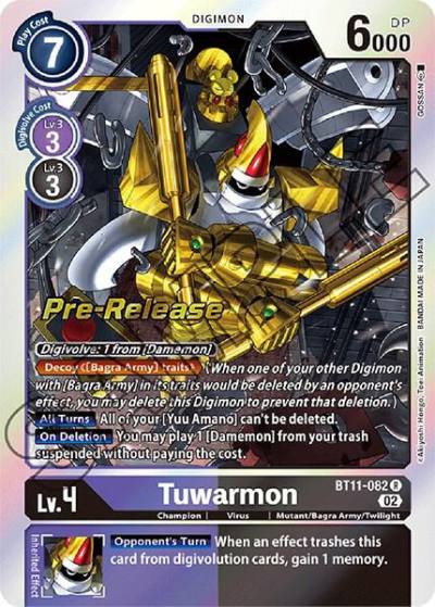 Tuwarmon BT11-082 R Dimensional Phase Pre-Release Cards Digimon card