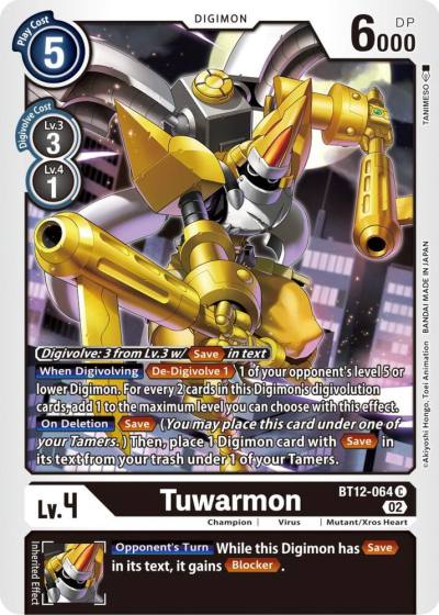 Tuwarmon BT12-064 C Across Time Digimon card