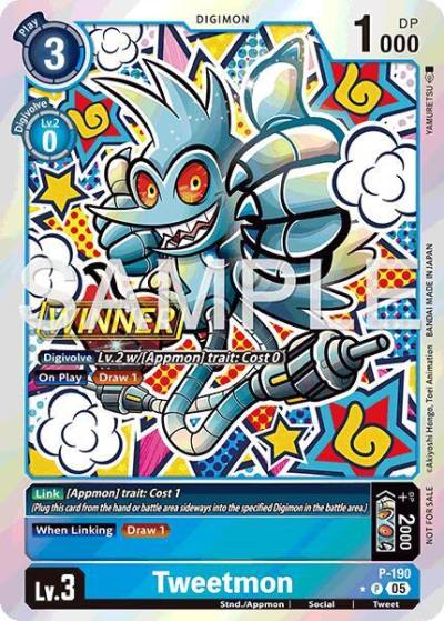 Tweetmon Store Tournament 2025 Vol3 Winner Pack P-190 P Digimon Promotion Cards Digimon card