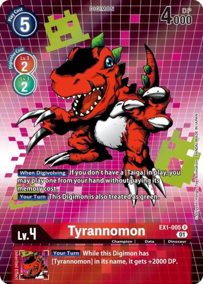 Tyrannomon Alternate Art EX1-005 R Classic Collection Digimon card