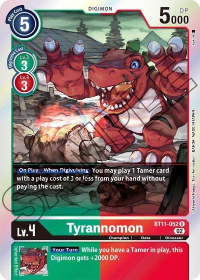 Tyrannomon BT11-052 R Dimensional Phase Digimon card