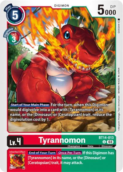 Tyrannomon BT14-013 U Blast Ace Digimon card