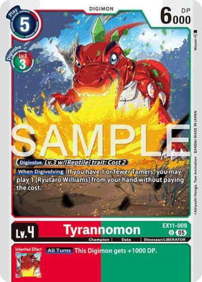 Tyrannomon EX11-009 U Dawn of Liberator Digimon card