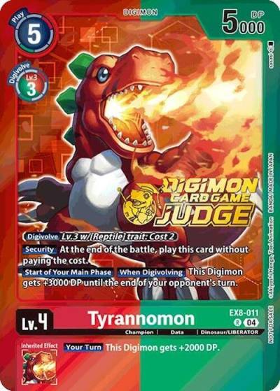 Tyrannomon Judge Pack 2025 Wave 1 EX8-011 R Chain of Liberation Digimon card