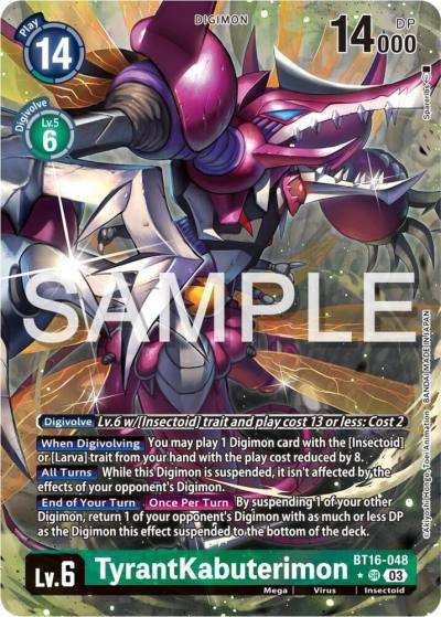TyrantKabuterimon Alternate Art BT16-048 SR Beginning Observer Digimon card