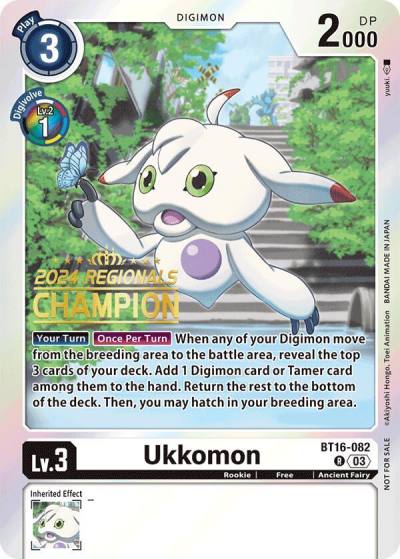 Ukkomon 2024 Regionals Champion BT16-082 R Beginning Observer Digimon card