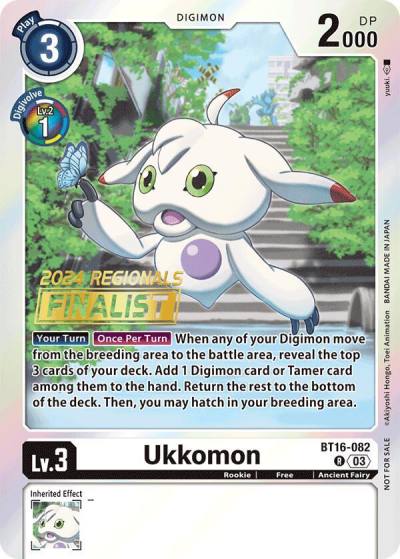 Ukkomon 2024 Regionals Finalist BT16-082 R Beginning Observer Digimon card