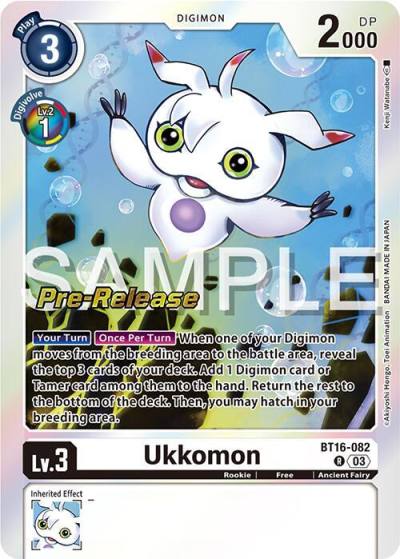 Ukkomon BT16-082 R Beginning Observer Pre-Release Cards Digimon card