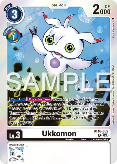 Ukkomon BT16-082 R Beginning Observer Digimon card