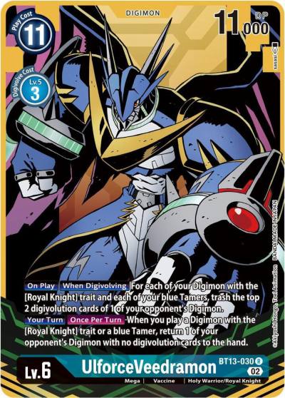 UlforceVeedramon Alternate Art BT13-030 R Versus Royal Knights Digimon card