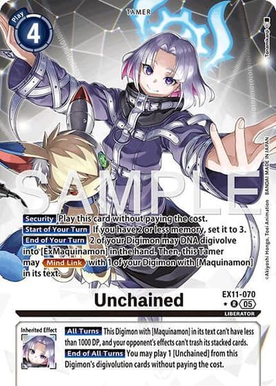 Unchained (Alternate Art) EX11-070 R Dawn of Liberator Digimon card
