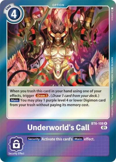 Underworlds Call BT6-108 R Double Diamond Digimon card
