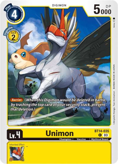 Unimon BT14-035 C Blast Ace Digimon card