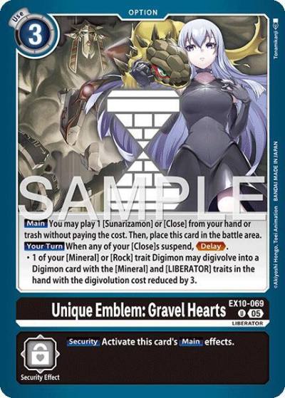 Unique Emblem Gravel Hearts EX10-069 U Sinister Order Digimon card