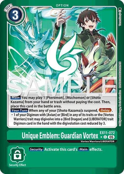 Unique Emblem: Guardian Vortex (Limited Foil) EX11-072 C Dawn of Liberator Digimon card