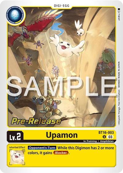 Upamon BT16-003 U Beginning Observer Pre-Release Cards Digimon card