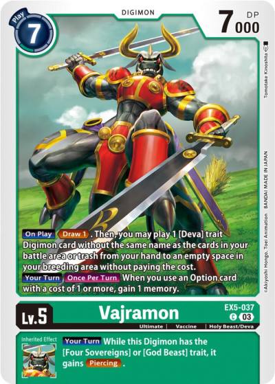 Vajramon EX5-037 C Animal Colosseum Digimon card