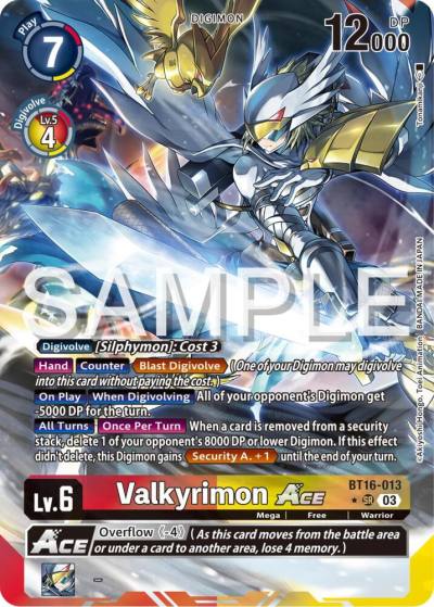 Valkyrimon ACE Alternate Art BT16-013 SR Beginning Observer Digimon card