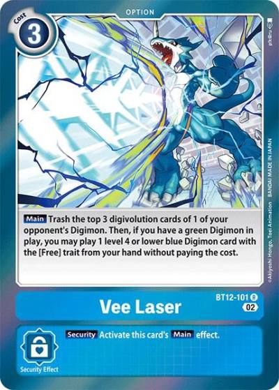Vee Laser BT12-101 R Across Time Digimon card
