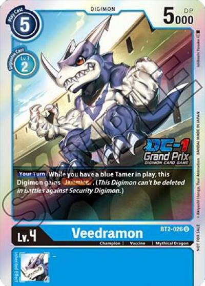 Veedramon DC 1 Grand Prix BT2-026 U Release Special Booster 1.5 Digimon card