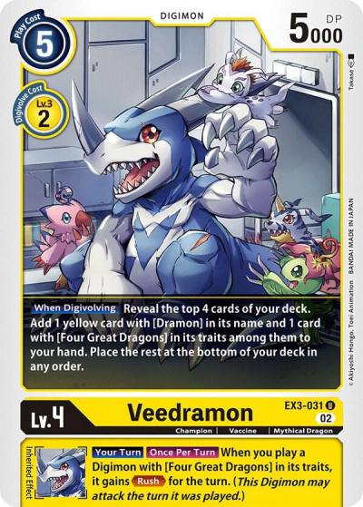 Veedramon EX3-031 U Draconic Roar Digimon card