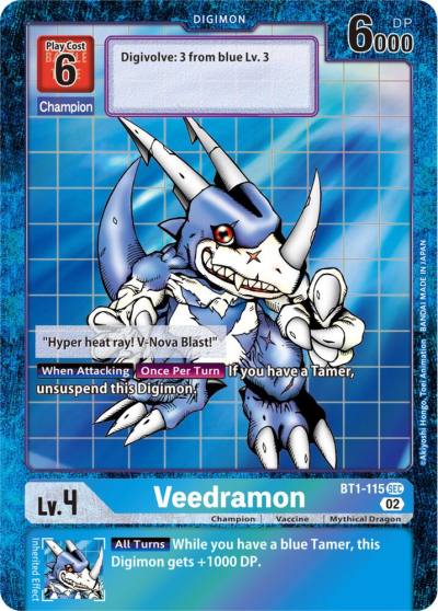 Veedramon Resurgence Booster Reprint BT1-115 SEC Resurgence Booster Digimon card