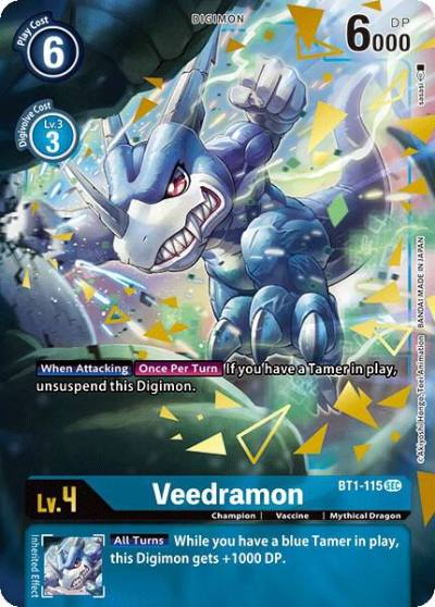 Veedramon Secret Rare Alternate Art BT1-115 SEC Release Special Booster 1.0 Digimon card
