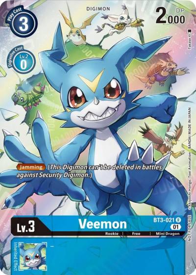 Veemon 1 Year Anniversary Box Topper BT3-021 R Release Special Booster 1.0 Digimon card