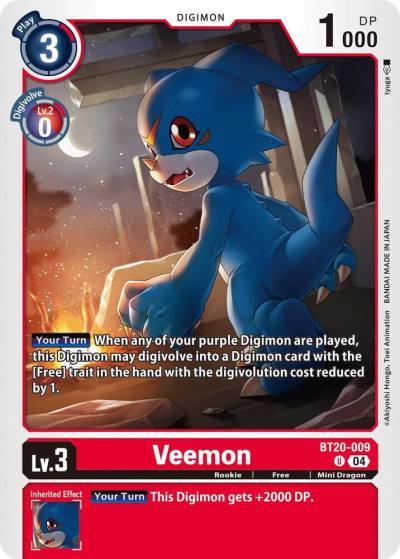 Veemon BT20-009 U Release Special Booster 2.5 Digimon card