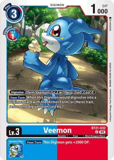 Veemon BT21-032 U World Convergence Digimon card