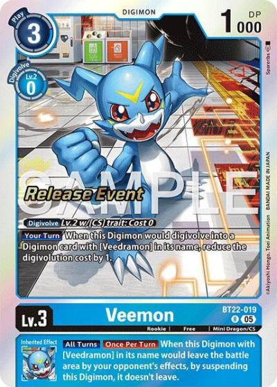 Veemon BT22-019 R Cyber Eden Release Event Cards Digimon card