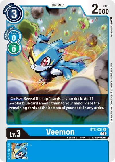 Veemon BT8-021 U New Awakening Digimon card