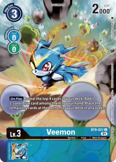 Veemon Dimensional Phase Pre Release BT8-021 U New Awakening Digimon card