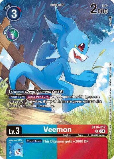 Veemon Legend Pack 2024 BT16-017 U Beginning Observer Digimon card