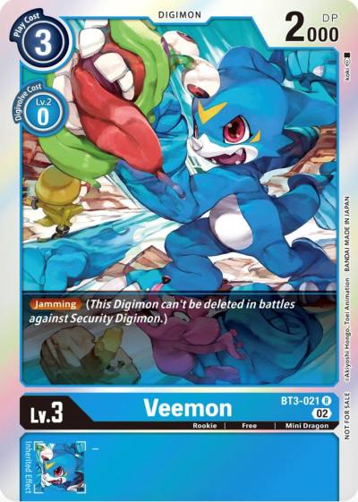 Veemon Official Tournament Pack Vol8 BT3-021 R Release Special Booster 1.0 Digimon card