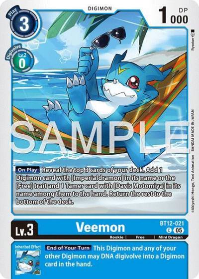 Veemon Reprint BT12-021 C Advanced Booster Digimon Generation Digimon card